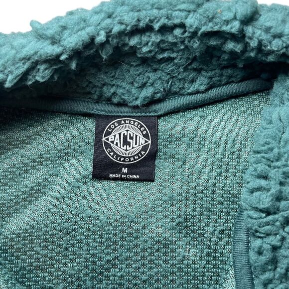 PacSun Women's Simone Cropped Sherpa‎ Henley Sweatshirt Size M - Picture 7 of 11